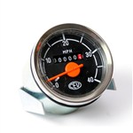 CEV Black & Orange & Silver Speedometer