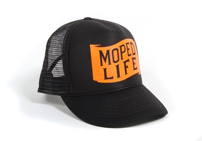 Moped Life Hat -Orange & Black